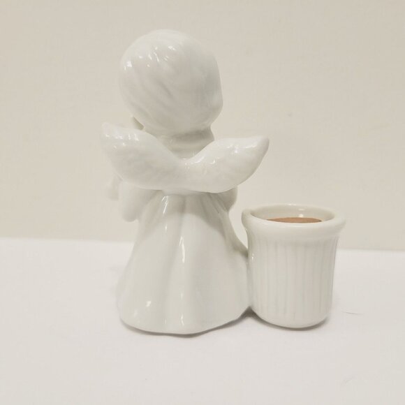 Vtg Lenox Christmas Musician Angel Candleholder - Picture 3 of 3